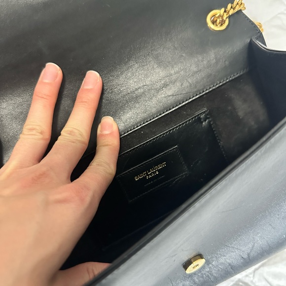 KATE MEDIUM TASSEL GRAIN DE POUDRE EMBOSSED LEATHER YSL SAINT LAURENT BAG PURSE - Picture 11 of 15